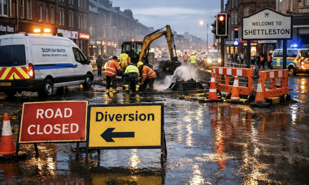 glasgow water main break shettleston road crisis uncovered